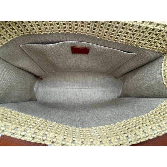 $1950 NEW CHLOE WOODY MEDIUM RAFFIA LEATHER SUMMER TOTE BAG PURSE NWT! - Picture 11 of 13